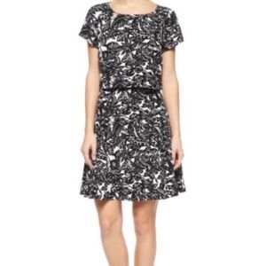 NWT Joie Caviar Porcelain Black Ivory Silk Linen Floral Dress Small